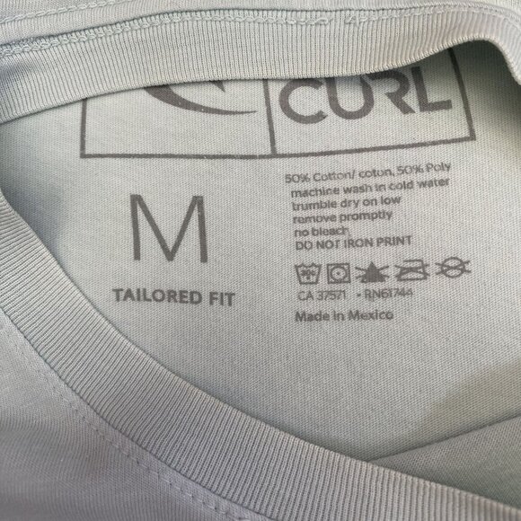 Rip Curl Men's T-Shirt Tropical Surfer Graphic Size Medium Tailored Fit Blue - Picture 4 of 6